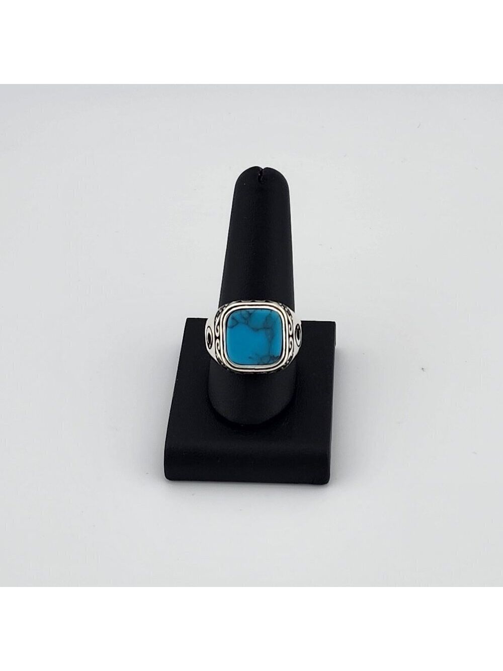 Brand New Sterling Silver 95 Blue Turquoise Square Ring